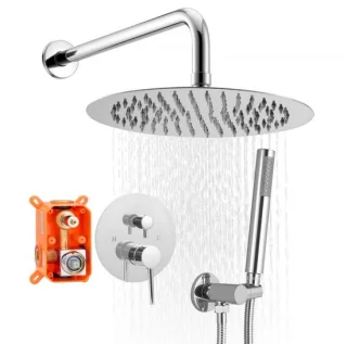 Regendoucheset Wandmontage Ronde 25,4 cm Chroom