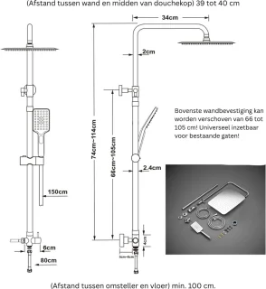 Regendoucheset Zilver