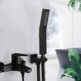 Regendoucheset Zwart Mat met Handdouche