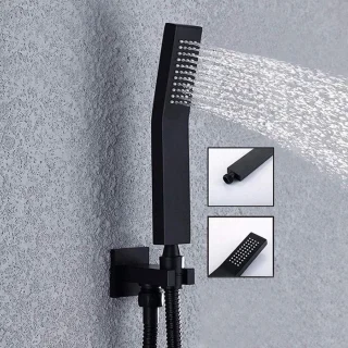 Regendoucheset Zwart Mat met Handdouche