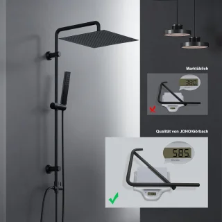 Regendoucheset Zwart RVS