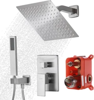 Regendouchesysteem 10 inch wandgemonteerde combi-set