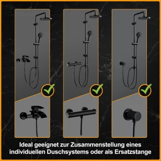 Regendouchesysteem RVS 92 cm met ronde douchekop Ø20 cm