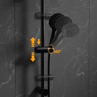 Regendouchesysteem RVS 92 cm met ronde douchekop Ø20 cm