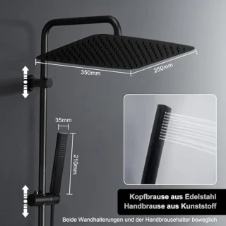Regendouchesysteem RVS Zwart