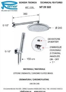 Remer Minimal NT09S02 douchesysteem chroom