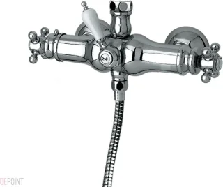 Retro 1866 regendoucheset chroom thermostaatkraan