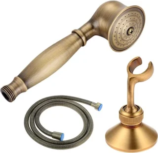 Retro douche set in messing goud