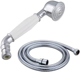 Retro regendouche handdouche met slang - chroom