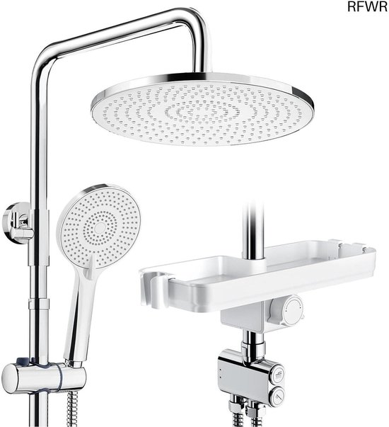 RFWR Douchesysteem Chroom met Regendouche 25x25 cm