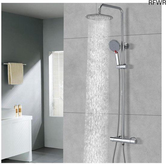 RFWR® Douchesysteem Thermostaat 25 cm Regendouche