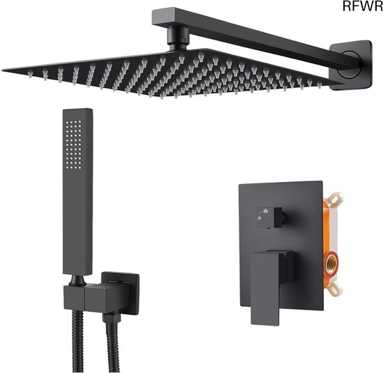 RFWR Inbouw douchesysteem met regendouche en handdouche