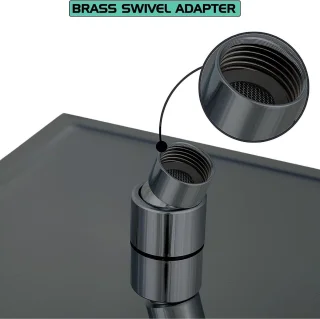 RFWR® Regendouchekop 12 inch Vierkant Zwart