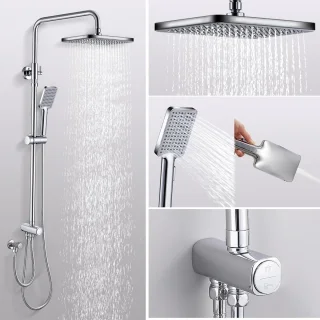 RFWR® Regendoucheset 30 x 20 cm vierkant met handdouche - chroom