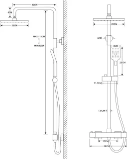 RFWR® Thermostatisch Douchesysteem
