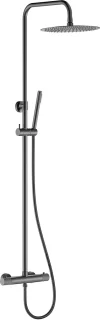 Ribbd Gunmetal Thermostatische Regendoucheset Opbouw