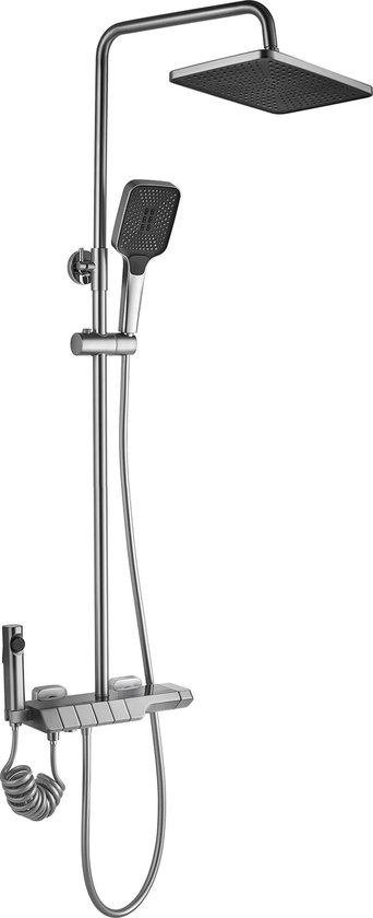 Robany Opbouw Doucheset Regendouche 20x30 cm Geborsteld Nikkel