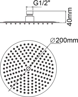 Roestvrij Stalen Regendouchekop 20 cm Chroom Zilver