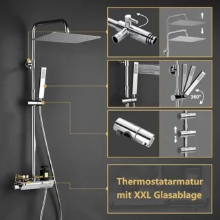 Roestvrijstalen Thermostaatdoucheset