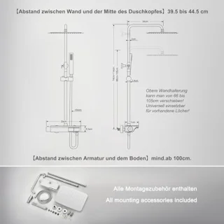 Roestvrijstalen Thermostaatdoucheset