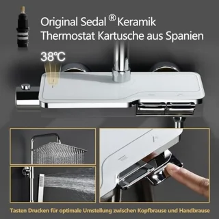 Roestvrijstalen Thermostaatdoucheset