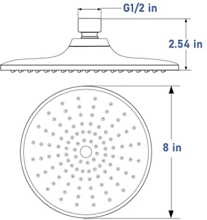 Ronde 8 Inch Regendouchekop