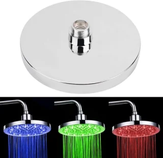Ronde 8-inch regendouchekop van RVS met RGB LED-verlichting