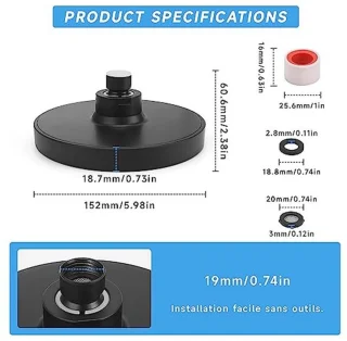 Ronde Douchekop 15,2 cm - Zwart