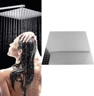 Ronde douchekop van rvs met regen effect, chroom, 50 x 50 cm