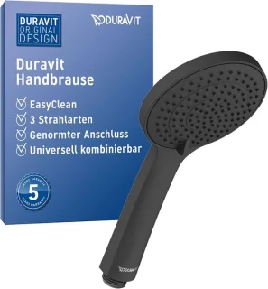 Ronde handdouche 11x245 cm mat zwart