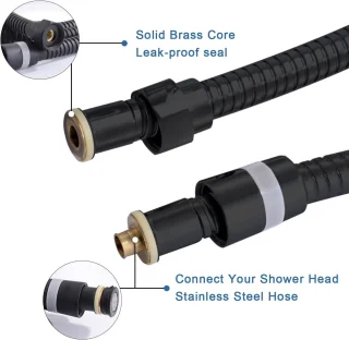 Ronde handdouche zwart