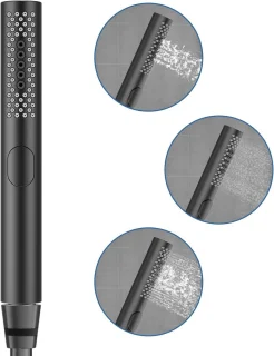 Ronde handdouche zwart