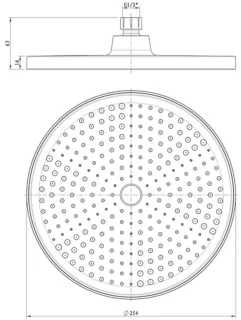 Ronde Hoofddouche 25 cm - Vaste Regendouche