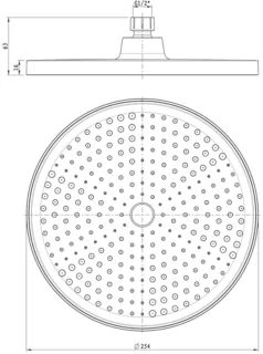 Ronde Hoofddouche 25 cm - Vaste Regendouche