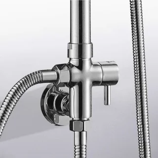 Ronde koperen doucheomstelling G1/2 wandmontage