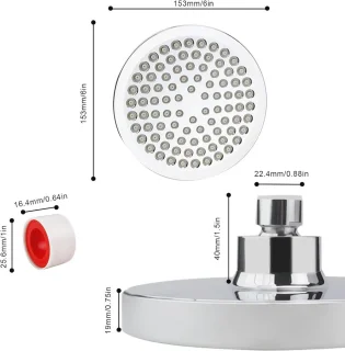 Ronde regendouchekop 15 cm