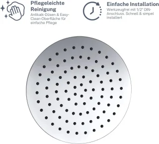Ronde Regendouchekop 20 cm RVS