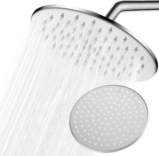 Ronde regendouchekop 24 cm zilver