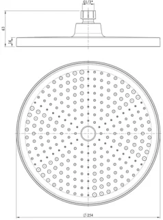 Ronde regendouchekop 25 cm