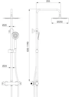 Rondo regendoucheset chroom 25 cm