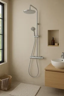 Rondo regendoucheset chroom 25 cm
