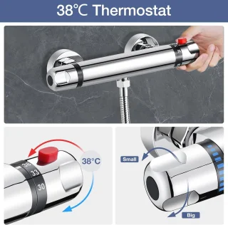 ROWINNAO Thermostatische wandmengkraan doucheset
