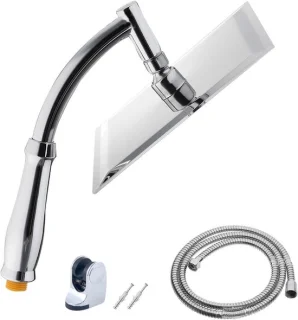 Ruim 8 inch vierkante regendouche met handdouche en slang