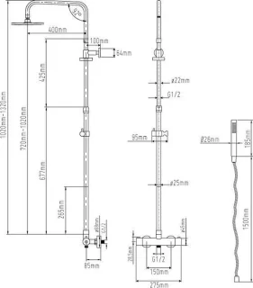 RVS 316 Regendouche Unit