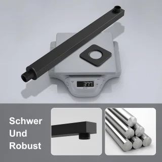 RVS Douchearm Wandarm 37 cm Zwart