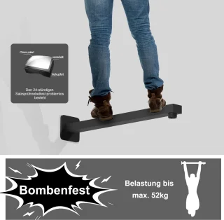 RVS Douchearm Wandarm 37 cm Zwart