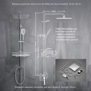 RVS Douchekolom Regendouche