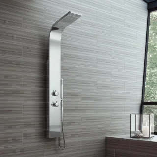 RVS douchepaneel thermostaatset