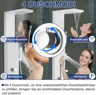 RVS douchepaneel wandmontage