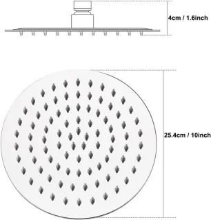 RVS Regendouchekop 10 Inch